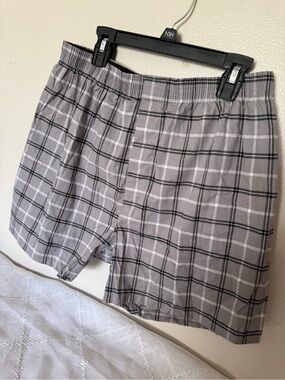 George Gray Plaid Cotton Boxer Shorts
